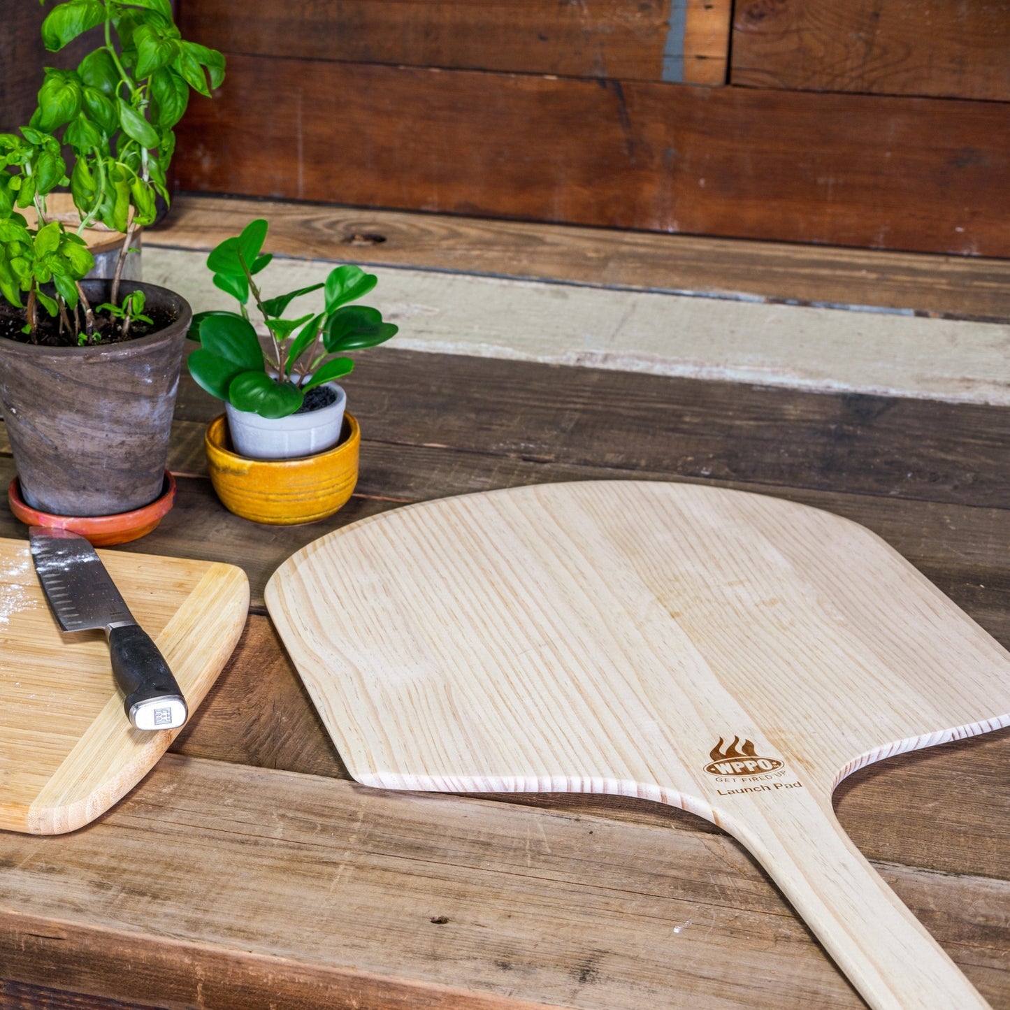 WPPO™ Dual-Pack Long-Handle Wooden Pizza Peels - 14 x 36 Inches