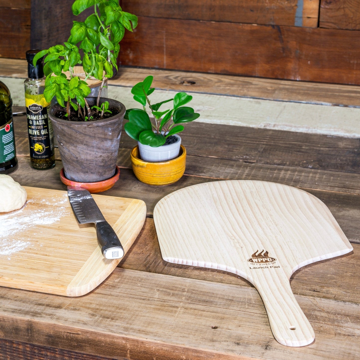 WPPO™ 12" x 24" Wooden Pizza Peel (Launch Pad) - 2-Pack