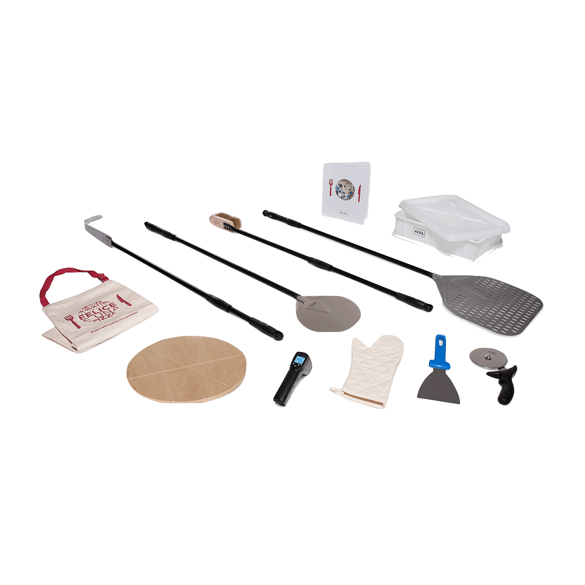 Full ALFA Pizzaiolo Kit KITPIZ laid out on white surface