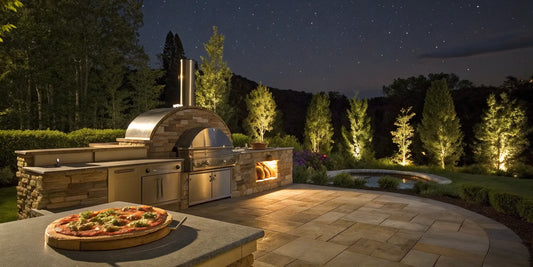 A stainless steel backyard pizza oven, one of the best for making perfect homemade pizza.