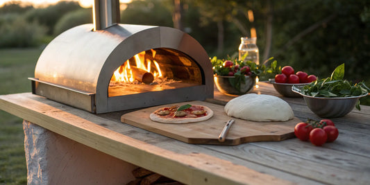 How to use a wood fired pizza oven to cook a perfect pizza with fresh ingredients.