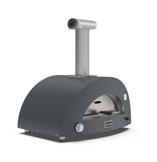 ALFA MODERNO 2 PIZZE gas pizza oven in the new gray color on transparent background
