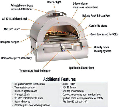 Fire Magic® Aurora 30" Built-In Pizza Oven [NG or LP]