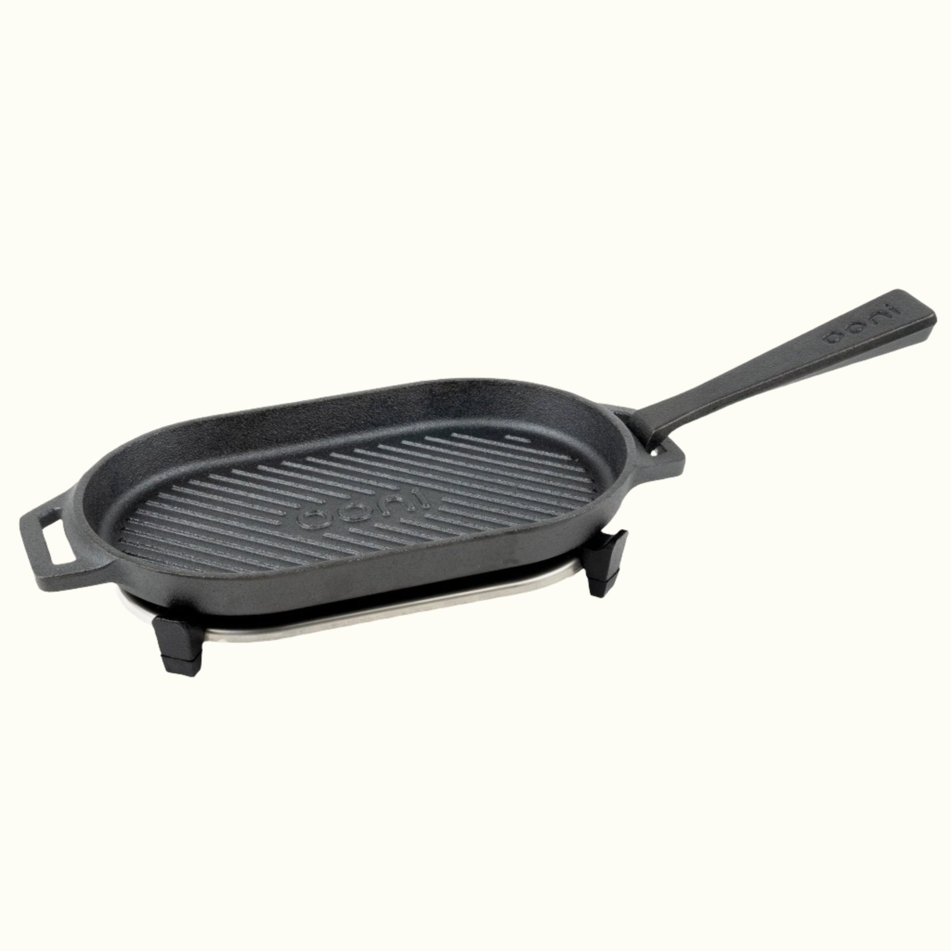 Ooni Cast Iron Grizzler Pan on Off-White Background