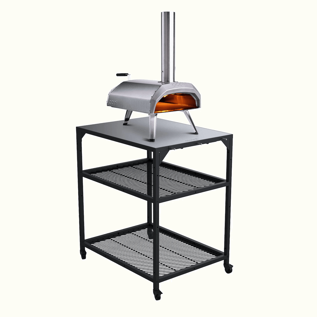 Ooni Medium Pizza Oven Table with Karu Pizza Oven on it