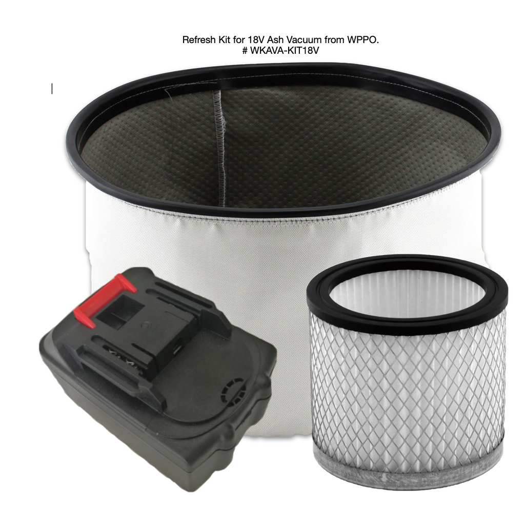 Main image of the WPPO™ Refresh Kit for 18V Ash Vacuum (SKU: WKAVA-KIT18v) with a solid white background