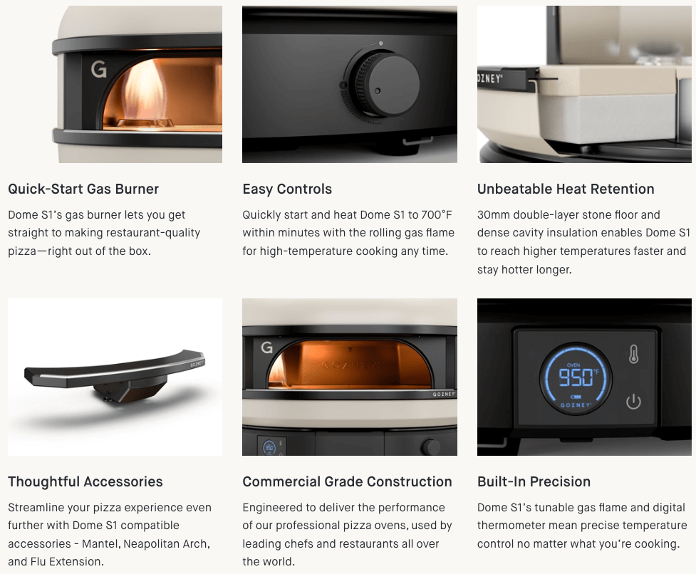 GOZNEY° Dome S1 — Propane Pizza Oven [Matte White]