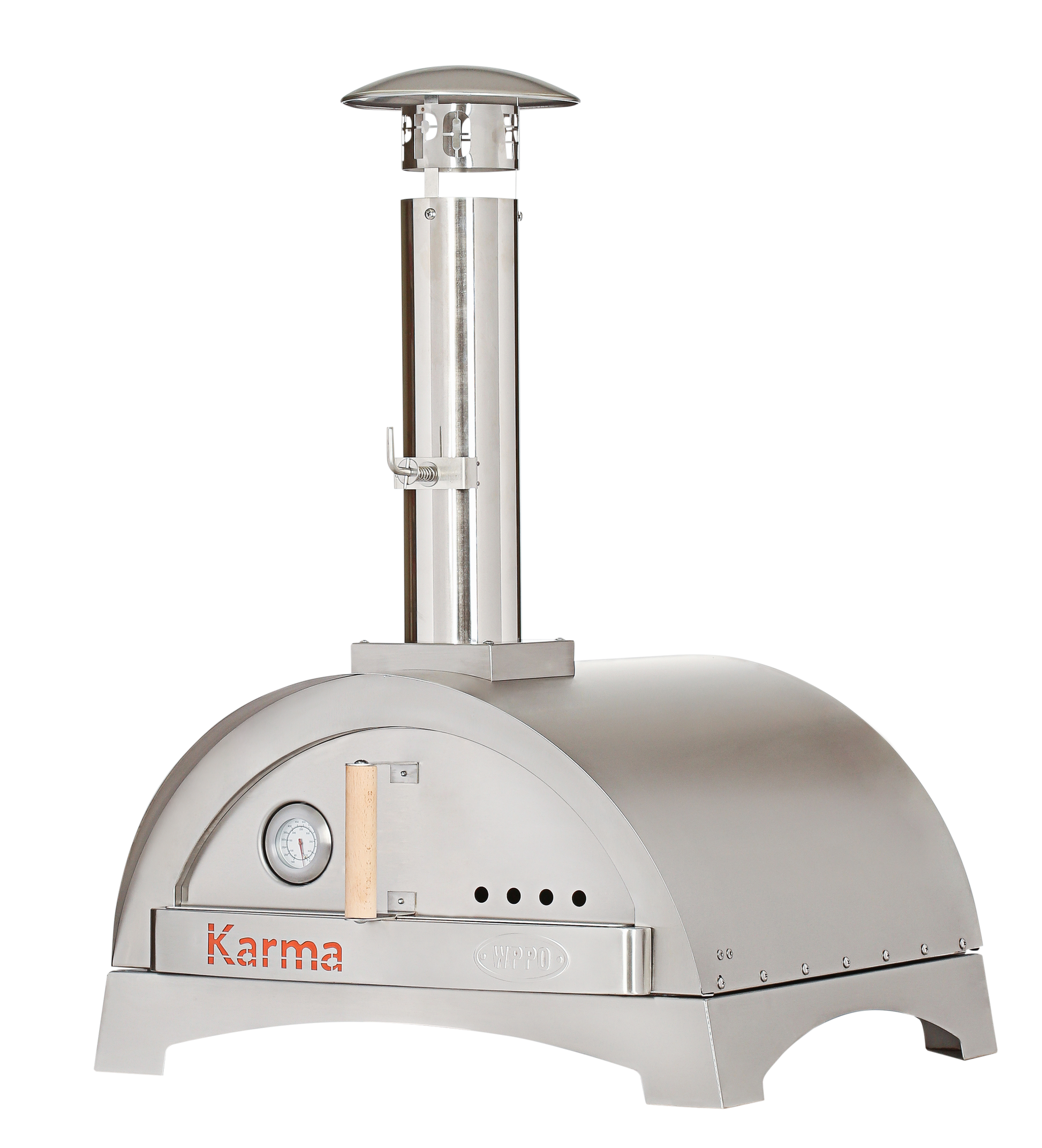Main image of the WPPO™ Karma 25 Stainless Steel Pizza Oven w/ Countertop Base (SKU: WKK-01S-304) with a solid white background