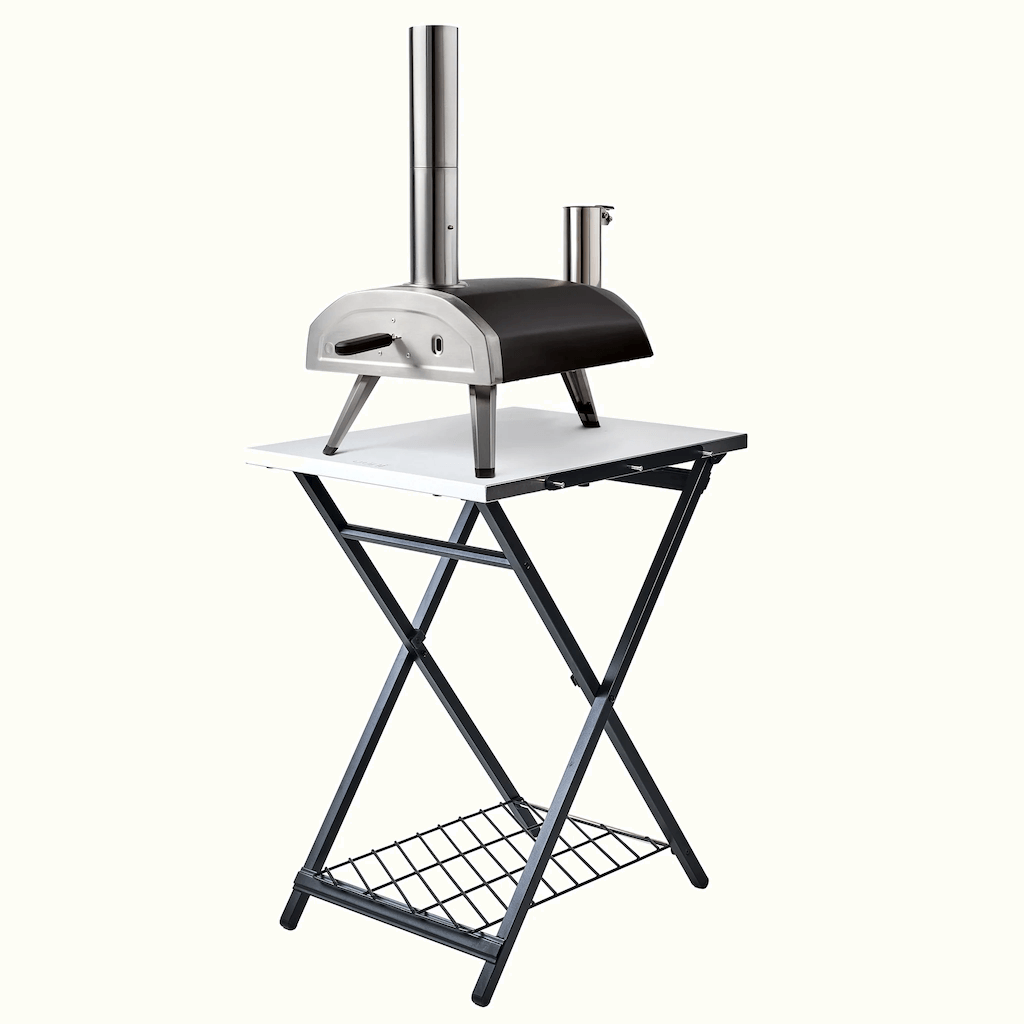 Ooni Mobile Folding Pizza Oven Table with Karu Pizza Oven on it