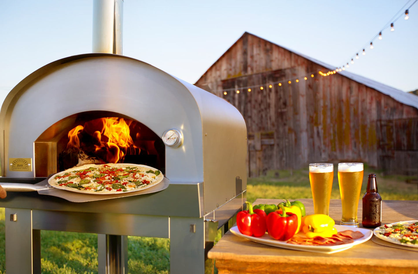 Solé Gourmet™ Italia 32 Countertop / Built-In Wood-Fired Outdoor Pizza Oven