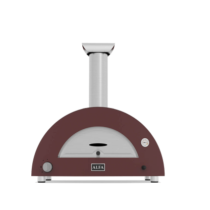 ALFA MODERNO 2 PIZZE gas pizza oven in the old antique red color on transparent background